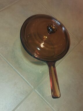 Amber Glass Saucepan with Lid - Heat-Resistant Cookware